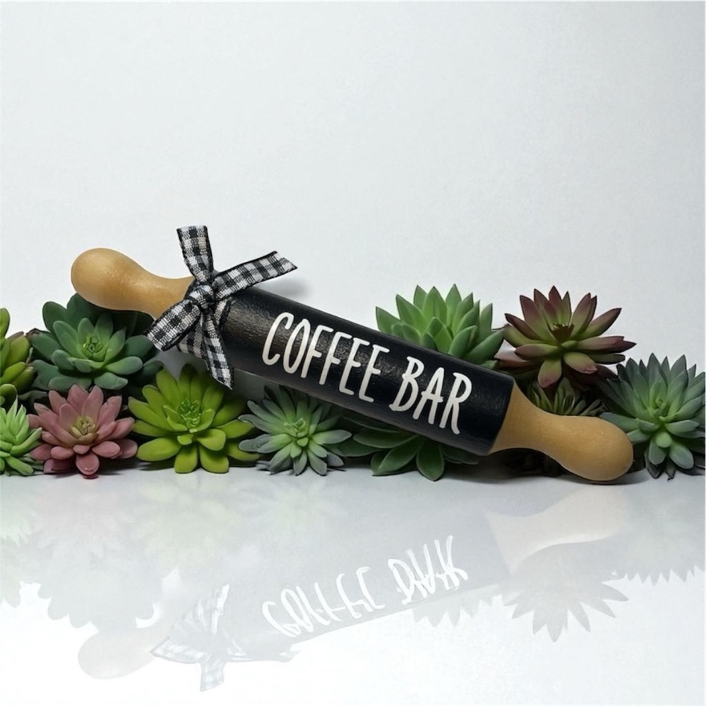 ⤵️🆕Mini Rolling Pin, Farmhouse Mini Rolling Pins, Tiered Tray Decor. COFFEE BAR